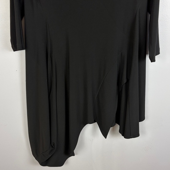 Sympli Classic Longline Flowy 3/4 Sleeve Scoop Neck Tunic Top Size 14 Black - Picture 4 of 14